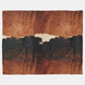 Brown Black Southwest Faux Koeienhuid Fleece Deken (Voorkant (Horizontaal))