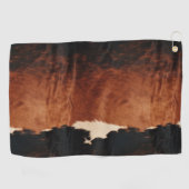 Brown Black Southwest Faux Koeienhuid Golfhanddoek (Horizontaal)