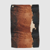 Brown Black Southwest Faux Koeienhuid Golfhanddoek (Voorkant)