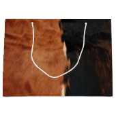 Brown Black Southwest Faux Koeienhuid Groot Cadeauzakje (Voorkant)