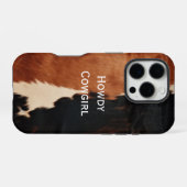 Brown Black Southwest Faux Koeienhuid iPhone Hoesje (Achterkant horizontaal)