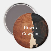 Brown Black Southwest Faux Koeienhuid Magneet (Voorkant / Achterkant)