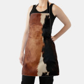 Brown Black Southwest Faux Koeienhuid Schort (Insitu)