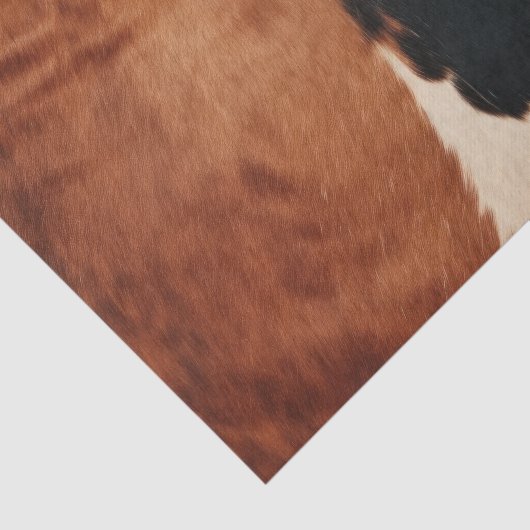 Brown Black Southwest Faux Koeienhuid Tissuepapier (Detail)