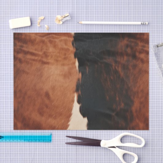 Brown Black Southwest Faux Koeienhuid Tissuepapier (Craft)