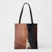 Brown Black Southwest Faux Koeienhuid Tote Bag (Voorkant)