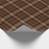 Brown Black Tartan Pset Scottish Kilt Pattern Cadeaupapier (Hoek)