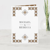 Brown Black Ukrainian Embroidery QR Code Wedding (Voorkant)