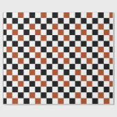 Brown Black White Checkered Pattern Design  Cadeaupapier (Vlak)