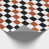 Brown Black White Checkered Pattern Design  Cadeaupapier (Hoek)