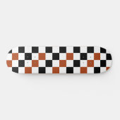 Brown Black White Checkered Pattern Design  Persoonlijk Skateboard (Horizontaal)