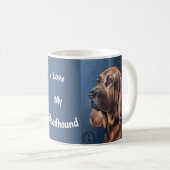 Brown Bloodhound oil painting mug Koffiemok (Voorkant rechts)