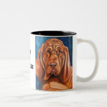 Brown Bloodhound oil painting mug 