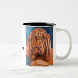 Brown Bloodhound oil painting mug  Tweekleurige Koffiemok