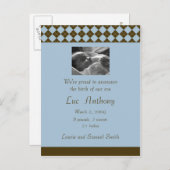 Brown & Blue Argyle aangekondigd () Aankondigingskaart (Voorkant / Achterkant)