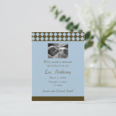 Brown & Blue Argyle aangekondigd () Aankondigingskaart (Staand voorkant)