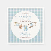 Brown Blue Cothesline Cowboy Baby shower Servet (Voorkant)