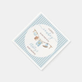 Brown Blue Cothesline Cowboy Baby shower Servet (Hoek)