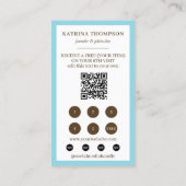 Brown Blue Stripes Bakery Logo Loyalty Punch Visitekaartje (Achterkant)