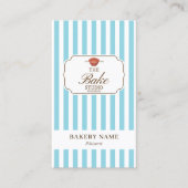 Brown Blue Stripes Bakery Logo Loyalty Punch Visitekaartje (Voorkant)
