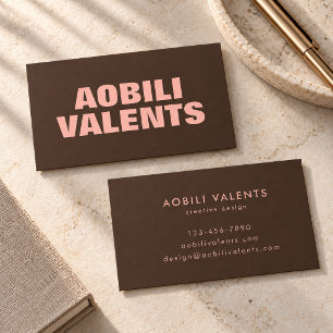 Brown Blush Roze Krachtige Typografie Creatieve Me Visitekaartje