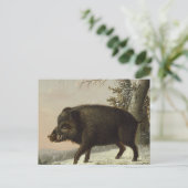  Brown Boar Hunting Schilderij, Wildlife Art Briefkaart (Staand voorkant)