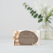 Brown Boho Beer Balloon Baby shower Boeken voor Ba Informatiekaartje (Staand voorkant)