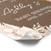 Brown Boho Beer Balloon Baby shower Welkom Poster (Hoek)