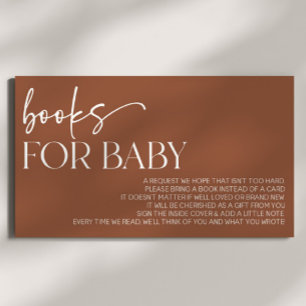 Brown Boho Bohemian Baby shower boeken voor Baby Informatiekaartje