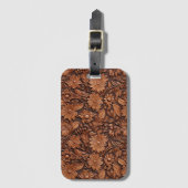 Brown Boho Floral Bagagelabel (Voorkant (verticaal))