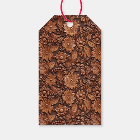 Brown Boho Floral Cadeaulabel (Achterkant)