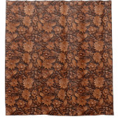 Brown Boho Floral Douchegordijn (Voorkant)