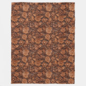 Brown Boho Floral Fleece Deken (Voorkant)