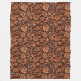 Brown Boho Floral Fleece Deken