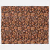 Brown Boho Floral Fleece Deken (Voorkant (Horizontaal))