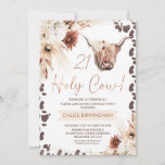 Brown Boho Floral Holy Koe Highland 21ste verjaard Kaart<br><div class="desc">Brown Boho Floral Holy Koe Highland 21st Birthday Invitation Sweet highland koe thema verjaardagsuitnodiging in een bohemien stijl met twee natuurlijke tinten boho bloemstukken,  bruin koe print patroon en een hoogland koe . Deze boho floral holy koe 21st verjaardagsuitnodiging kan worden aangepast aan elke leeftijd.</div>