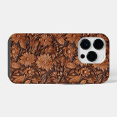 Brown Boho Floral iPhone Hoesje (Achterkant horizontaal)
