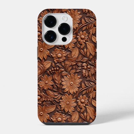 Brown Boho Floral iPhone Hoesje (Achterkant)