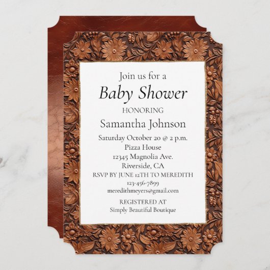 Brown Boho Floral Kaart (Voorkant / Achterkant)