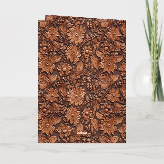 Brown Boho Floral Kaart (Achterkant)