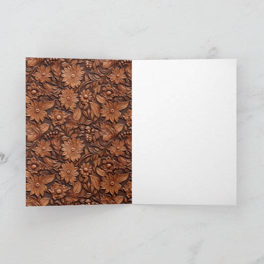 Brown Boho Floral Kaart (Binnen)