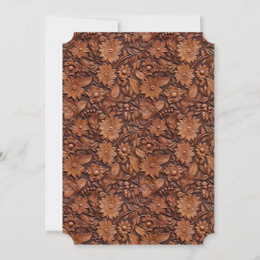 Brown Boho Floral Kaart (Achterkant)