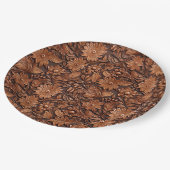 Brown Boho Floral Papieren Bordje (Gekanteld)