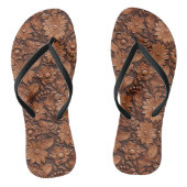 Brown Boho Floral Teenslippers (Voetbed)