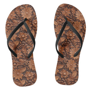 Brown Boho Floral Teenslippers