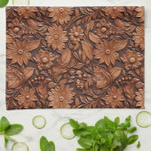 Brown Boho Floral Theedoek (Gevouwen)