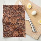 Brown Boho Floral Theedoek (Quarter Fold)