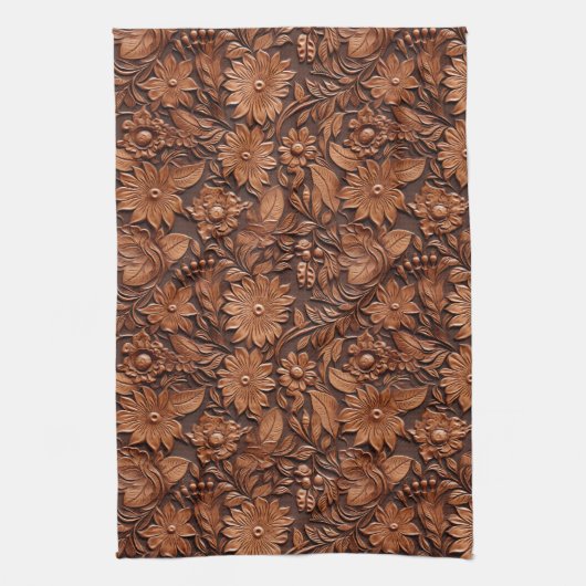 Brown Boho Floral Theedoek (Verticaal)