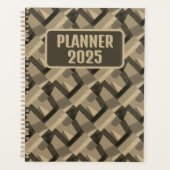 Brown Boho Geometric Abstrac Customizable Planner (Voorkant)