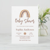 brown Boho Rainbow Baby shower Kaart (Staand voorkant)